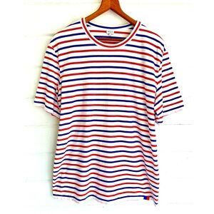 KULE MISTER Striped S/S Crew Neck Cotton T Shirt - L